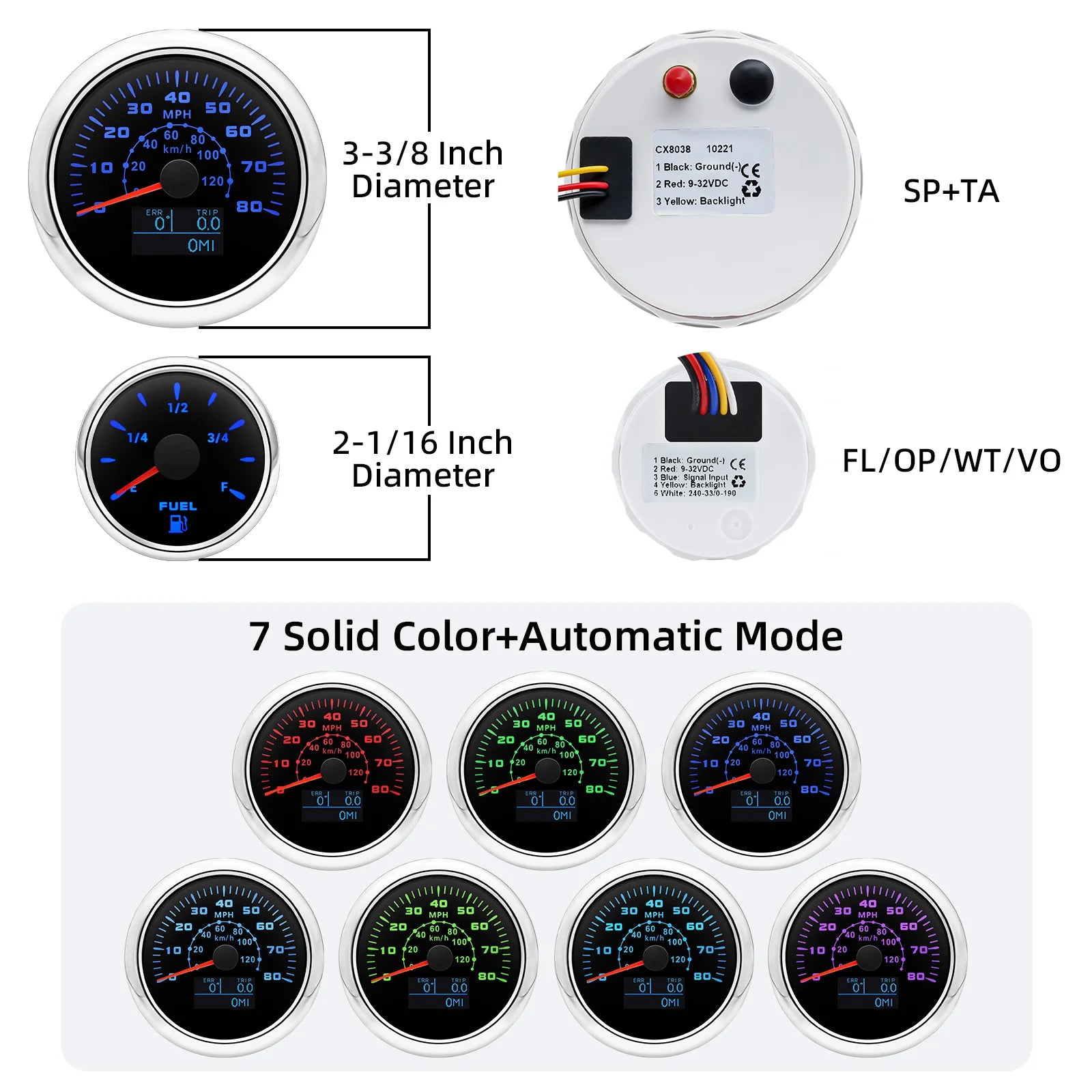 6 Gauge Kit with Sensor  GPS Speedometer - My Special Palace