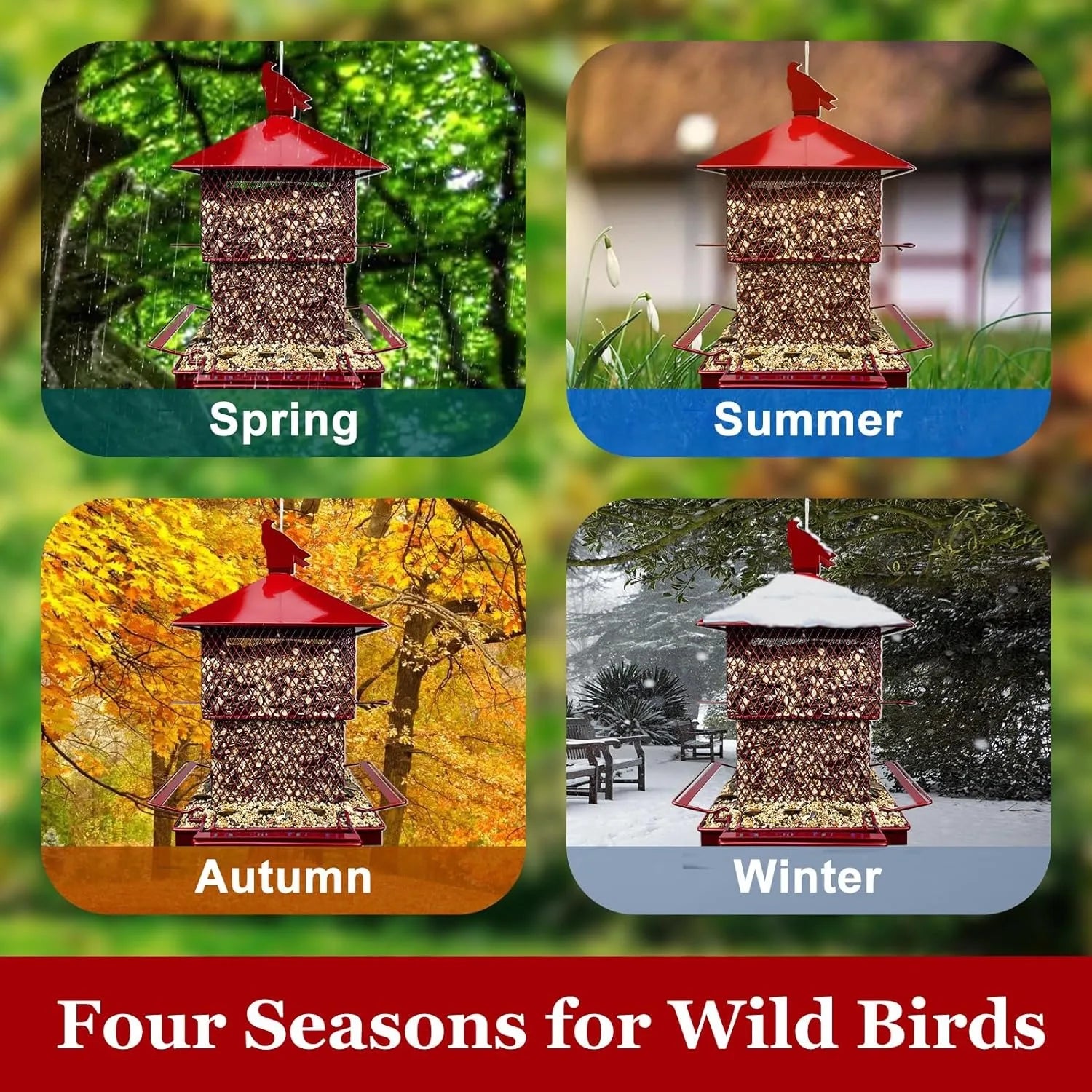 Bird Feeders for Outdoors, 6.5 lbs Large Capacity Metal Mesh Wild Bird Feeder for Cardinal Finch Chickadee and Wild Birds - My Special Palace