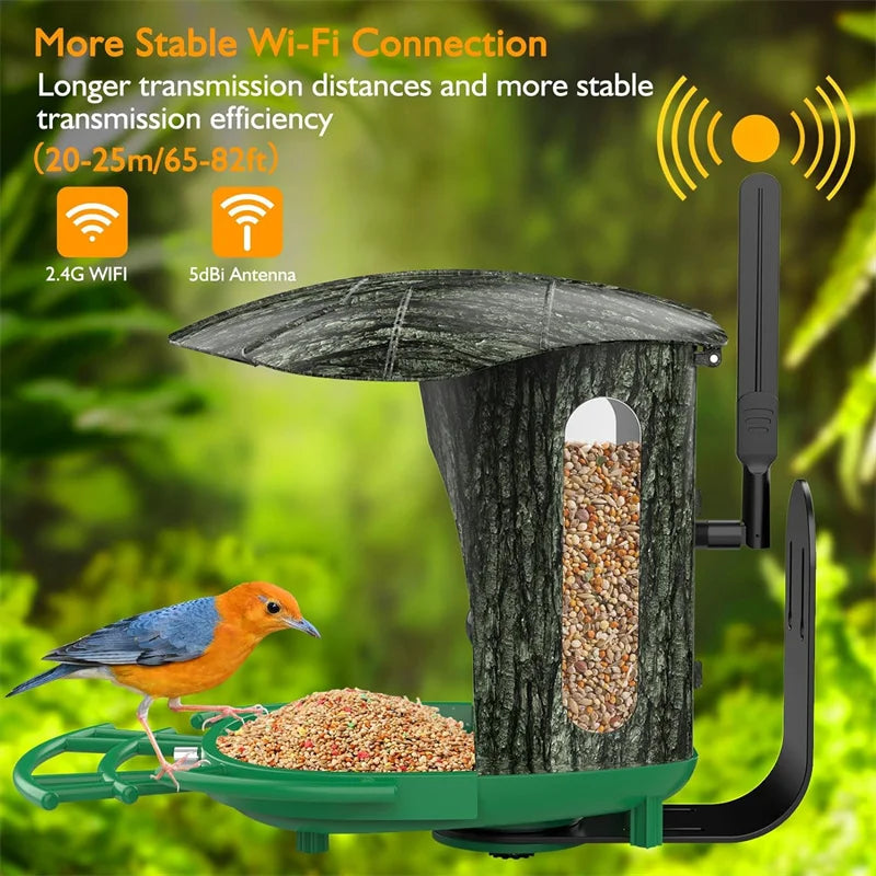 Smart Bird Feeder Camera with 64G Card, 1080P HD Identify Bird Species, Bird House with 7W Solar Panel for Wild Bird Watching - My Special Palace