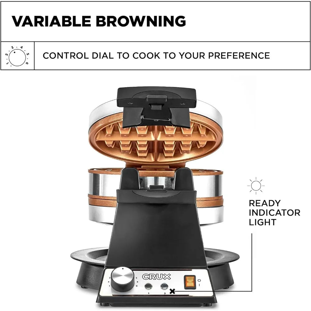 Double Rotating Belgian Waffle Maker, - My Special Palace