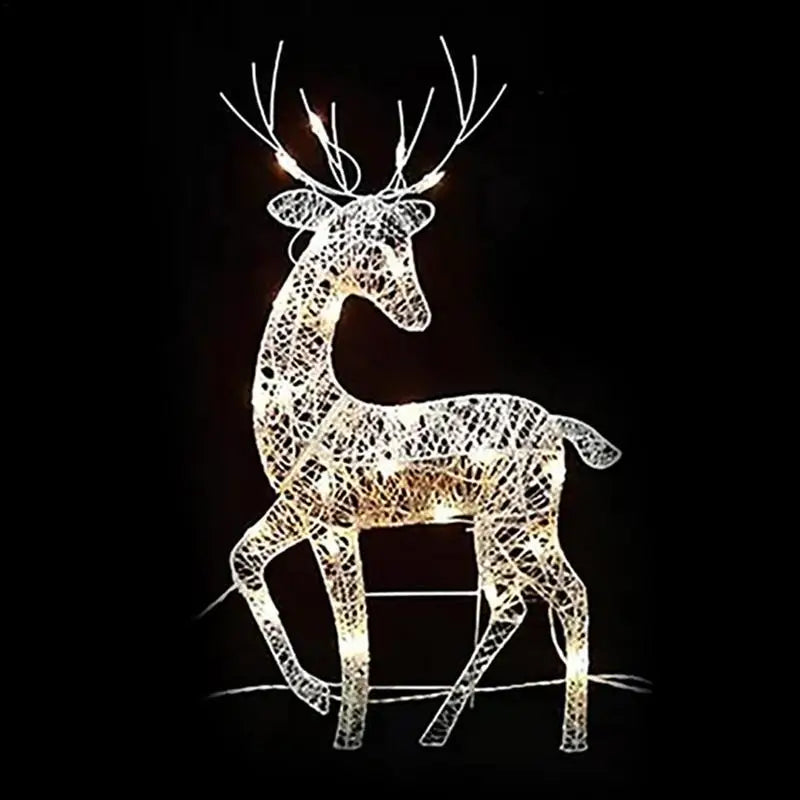 Night Lamp Deer Lighted Christmas Reindeer Solar Light Light Up Decoration For Garden Outdoor Standing Christmas Elk Ornament