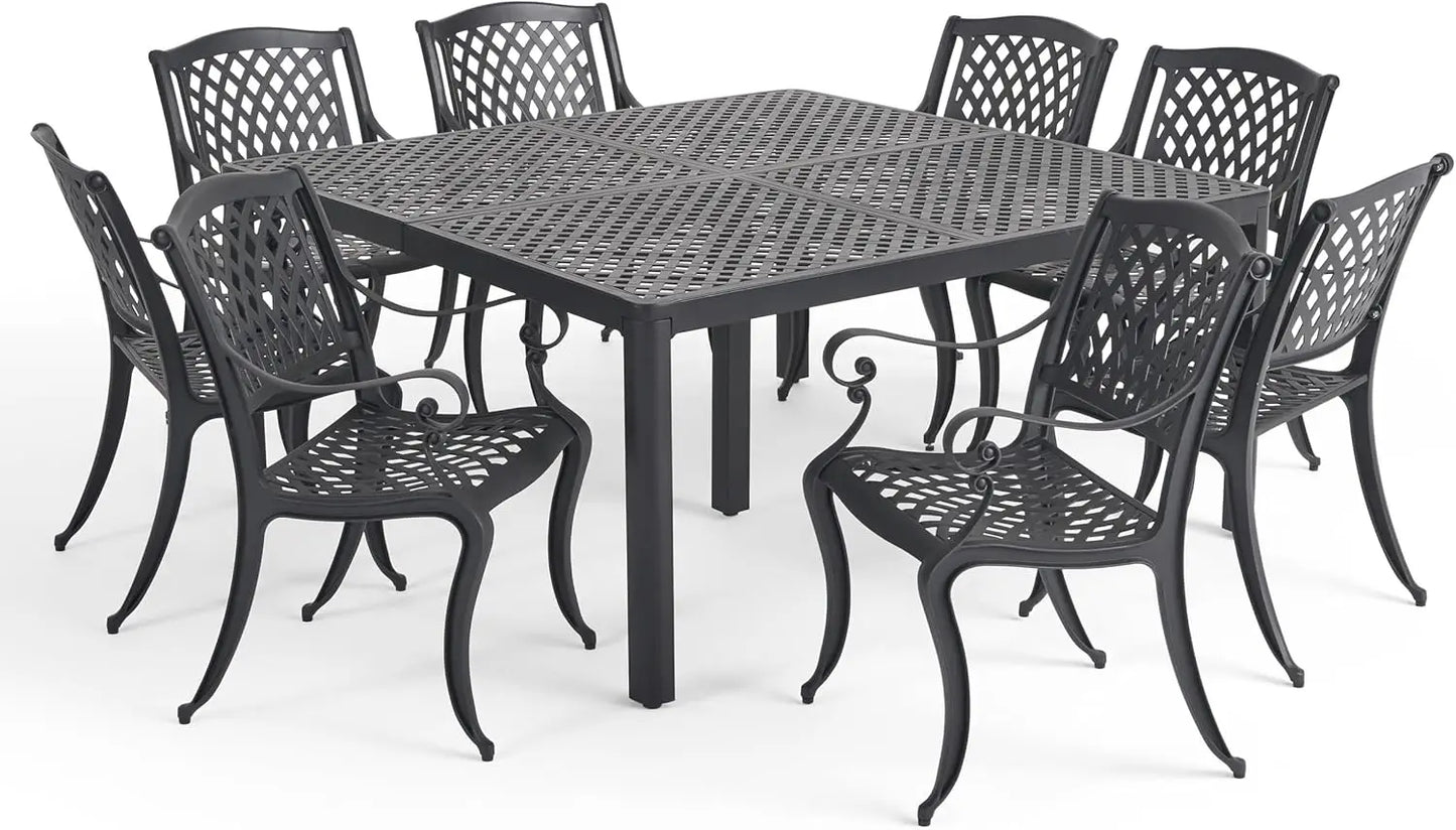 Aviary Outdoor Aluminum 8 Seater Dining Set,