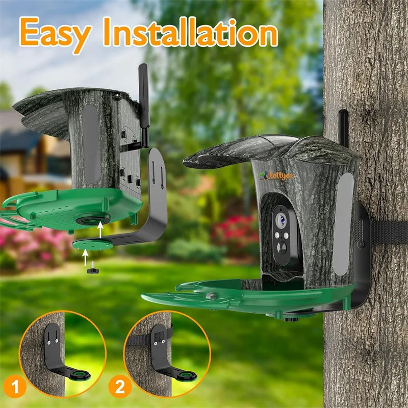 Smart Bird Feeder Camera with 64G Card, 1080P HD Identify Bird Species, Bird House with 7W Solar Panel for Wild Bird Watching - My Special Palace