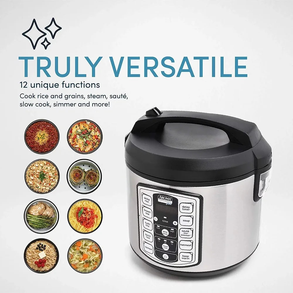 20-Cup (Cooked) / 5Qt. Digital Rice & Grain Multicooker, Food Steamer, Slow, Grain Cooker, Stainless Exterior/Nonstick Pot - My Special Palace