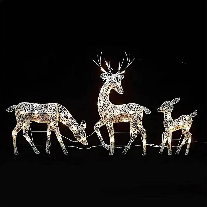 Night Lamp Deer Lighted Christmas Reindeer Solar Light Light Up Decoration For Garden Outdoor Standing Christmas Elk Ornament