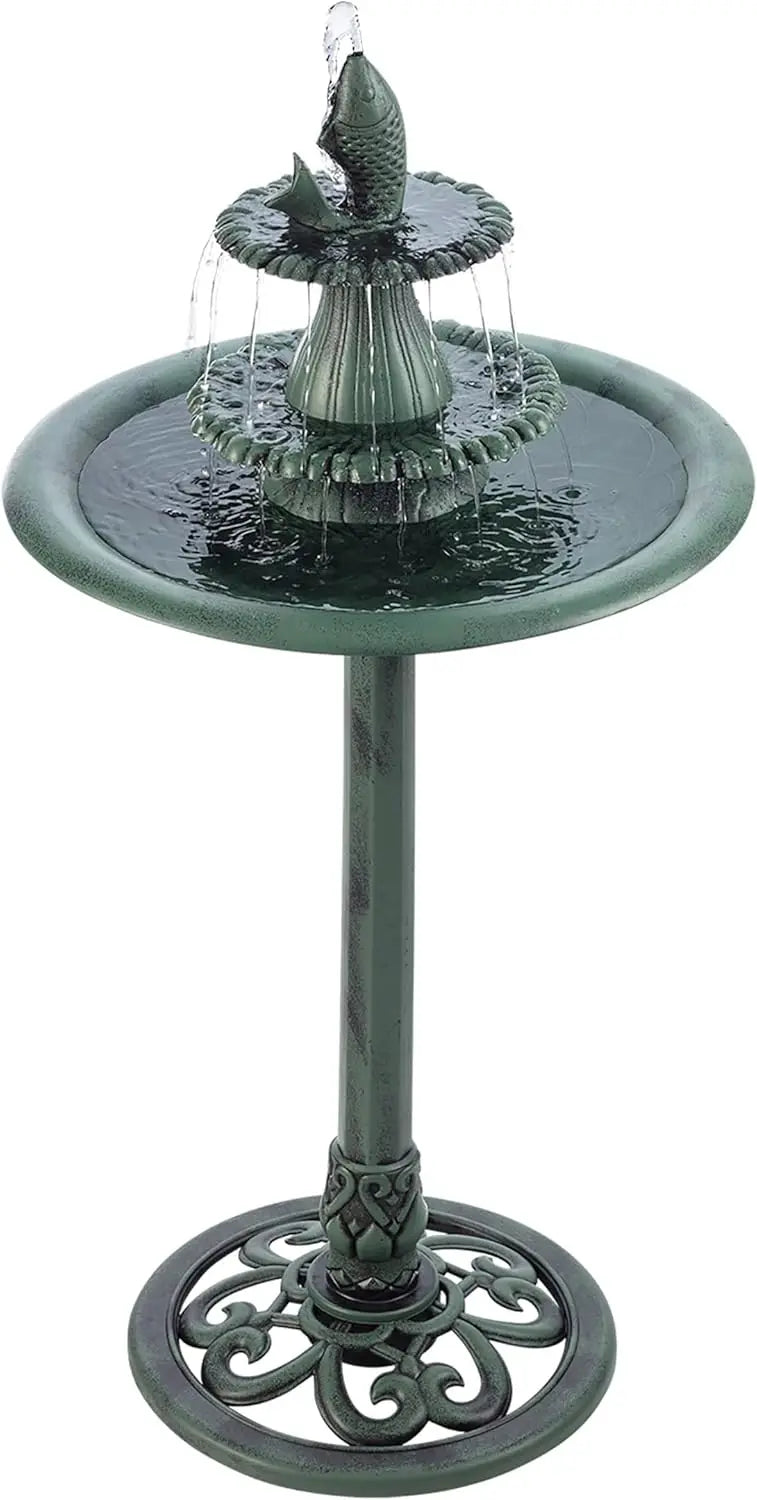 Outdoor Waterfall Fountain with Birdbath - My Special Palace