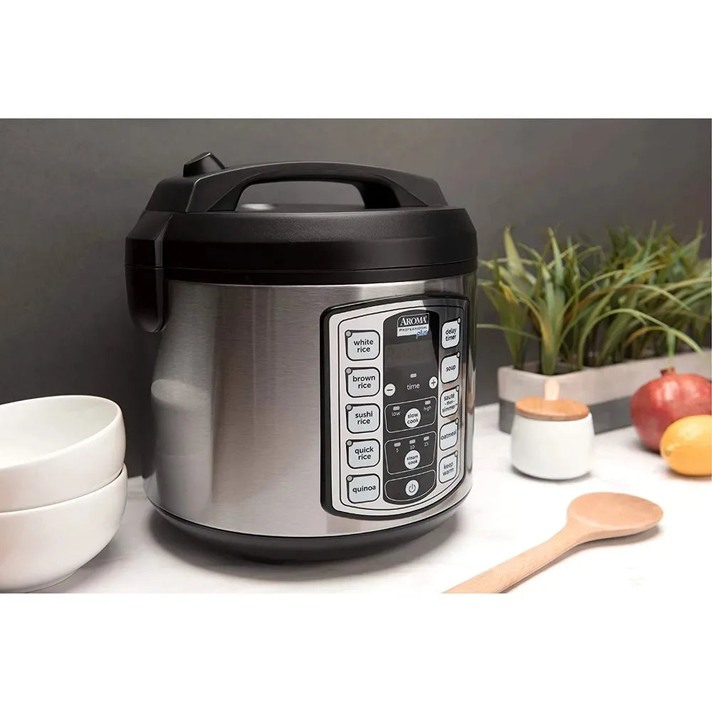 20-Cup (Cooked) / 5Qt. Digital Rice & Grain Multicooker, Food Steamer, Slow, Grain Cooker, Stainless Exterior/Nonstick Pot - My Special Palace