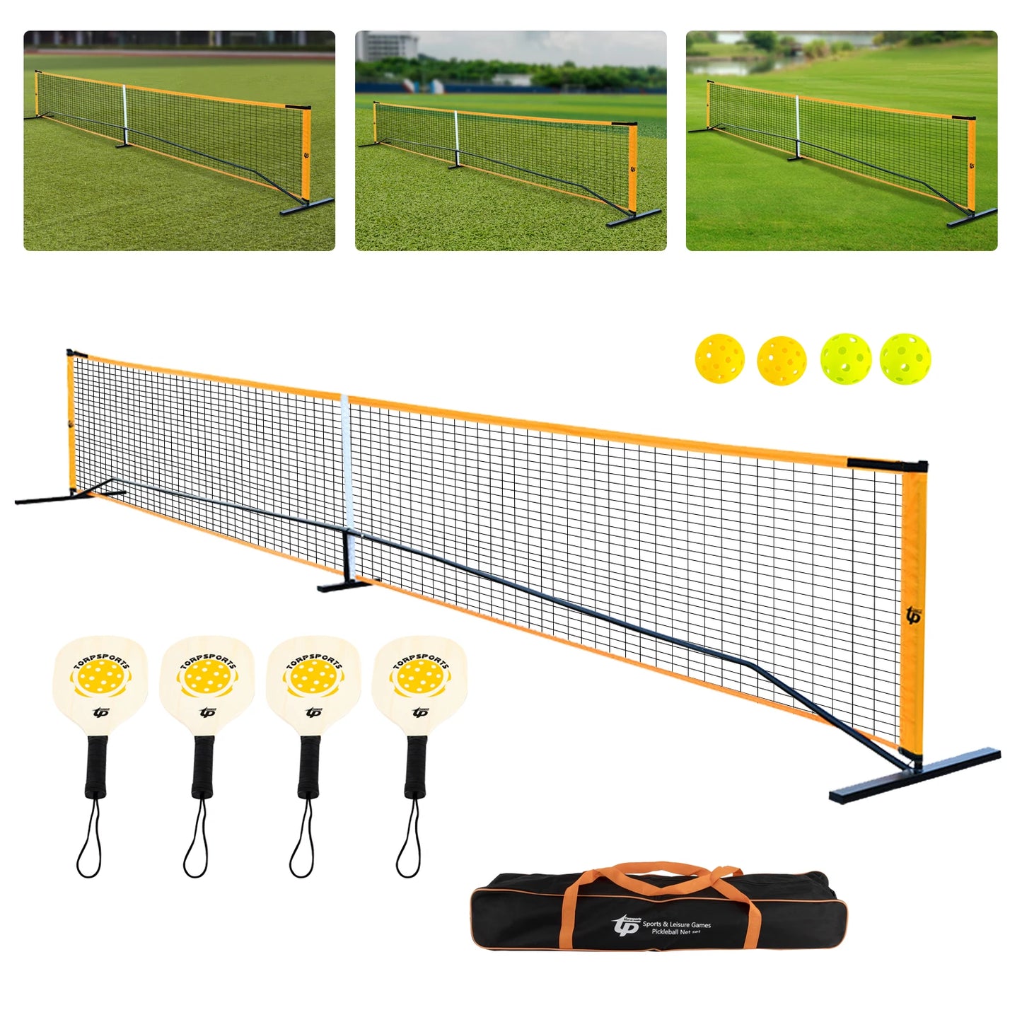 Portable Pickleball Net Set with 4 Pickleball Paddles, - My Special Palace