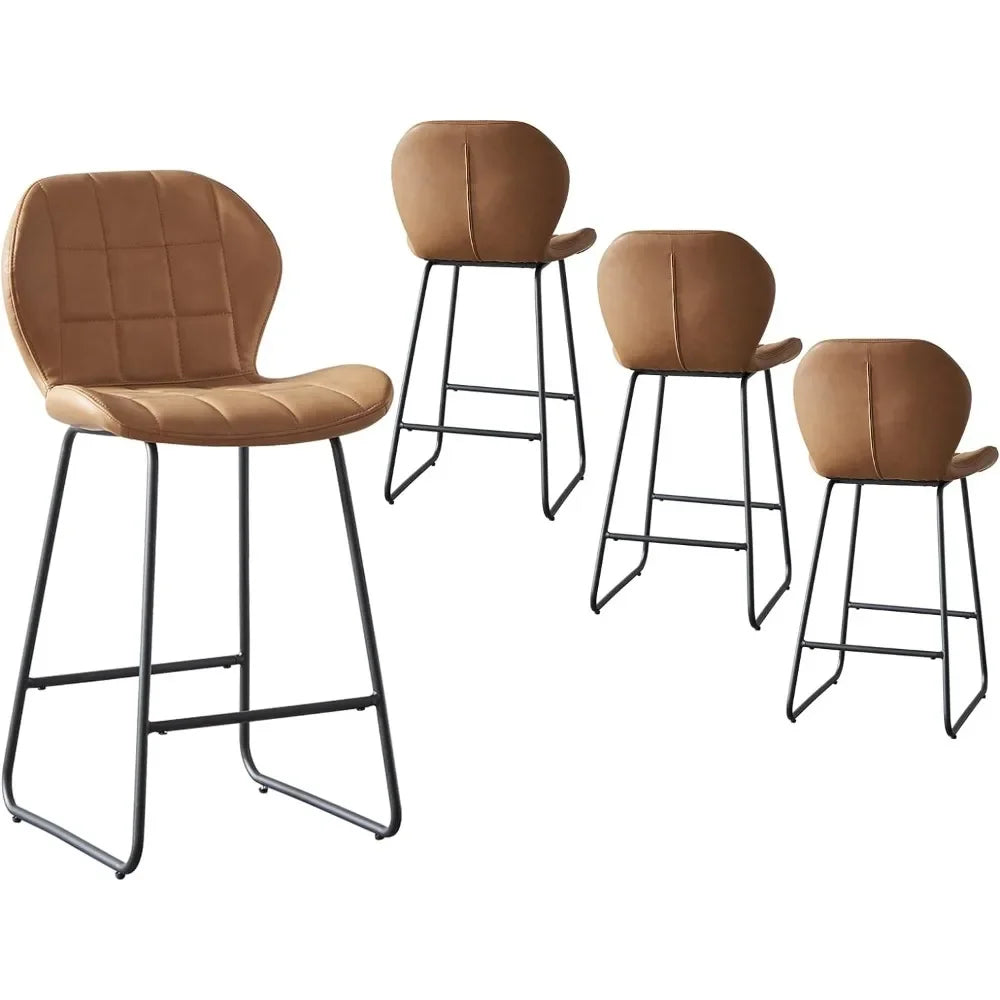 Bar Stools Set of 4 Modern PU Leather Bar Height Stool - My Special Palace