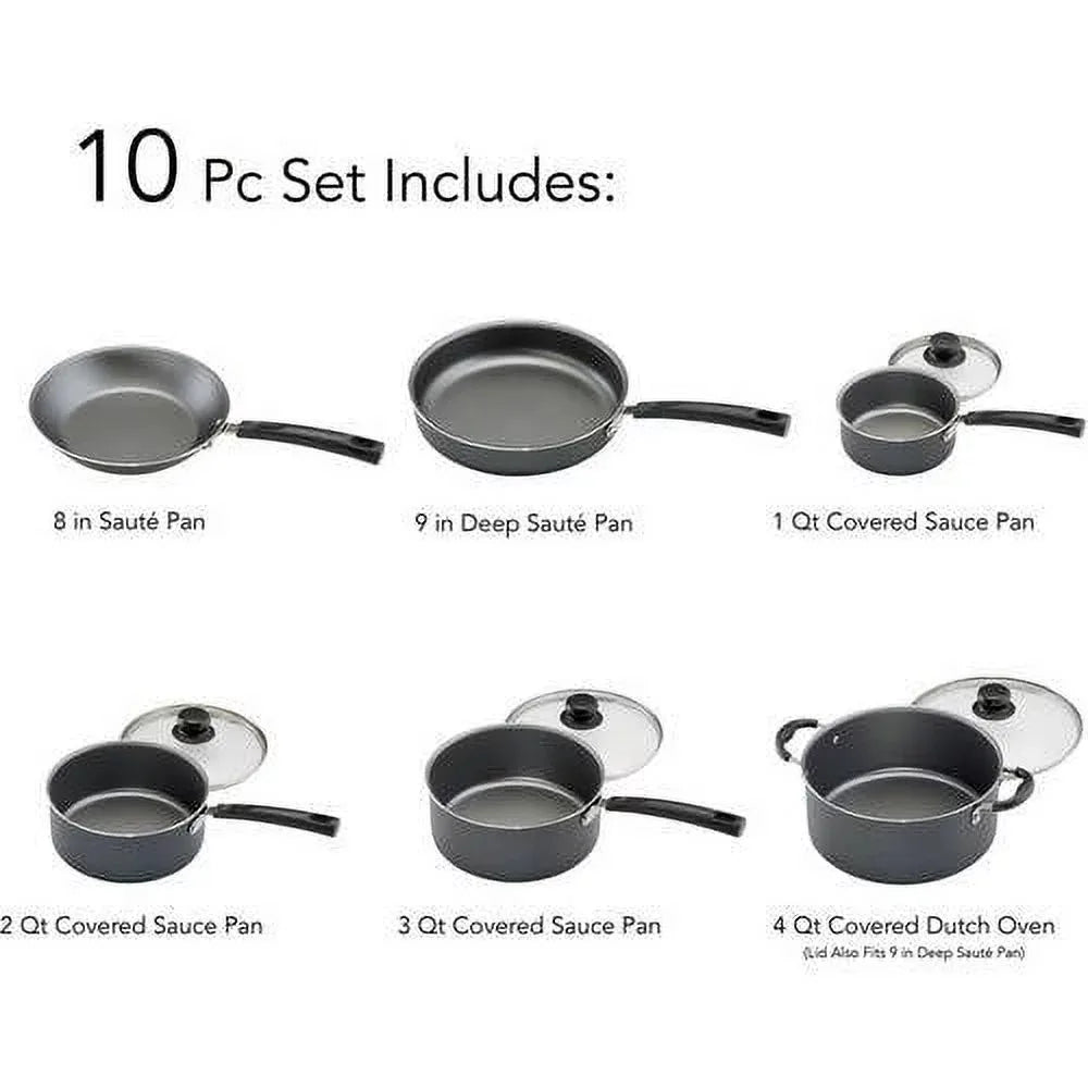 10 Piece Pots and Pans Set for Kitchen Accessories Free Shipping Non-stick Cookware Set Cooking Pot Pan Sets Kits Kit Dining Bar - My Special Palace